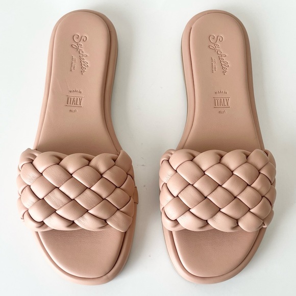 Seychelles Belissima Puffy Woven leather Slide Sandals 8.5 NWOT - Picture 1 of 10